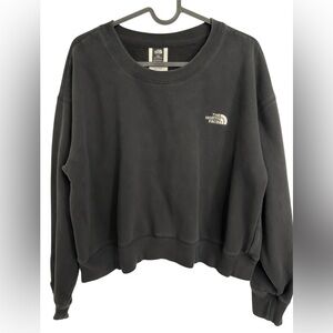 The North Face Medium Women’s Black Crew Sweatshirt with White Logo